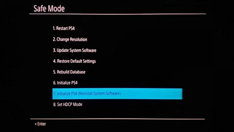  نرم افزار PS4 را دوباره نصب نمایید.
